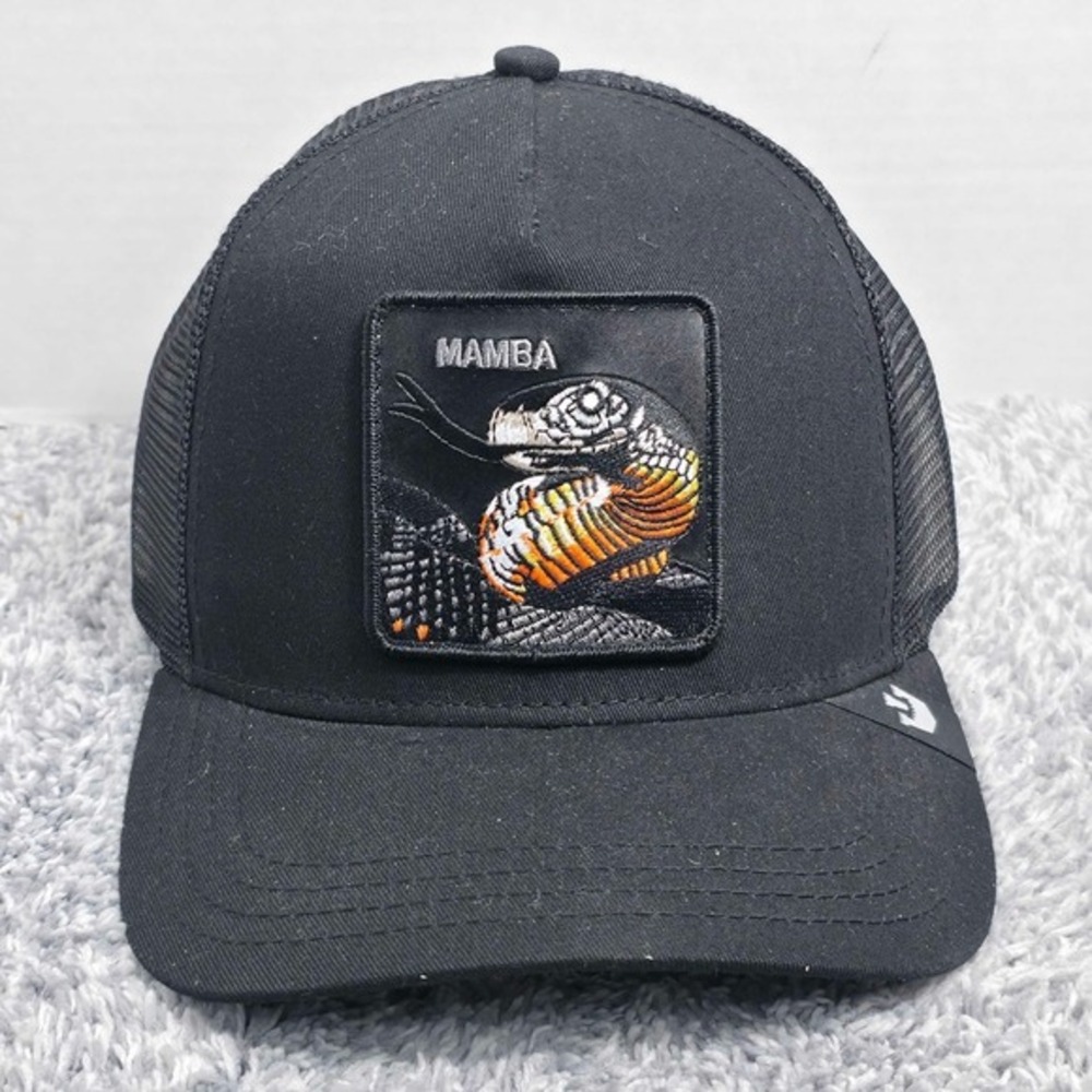 Goorin Bros The Farm Black Mamba Mesh Snapback Trucker Hat Cap NWT 101-1024-YA